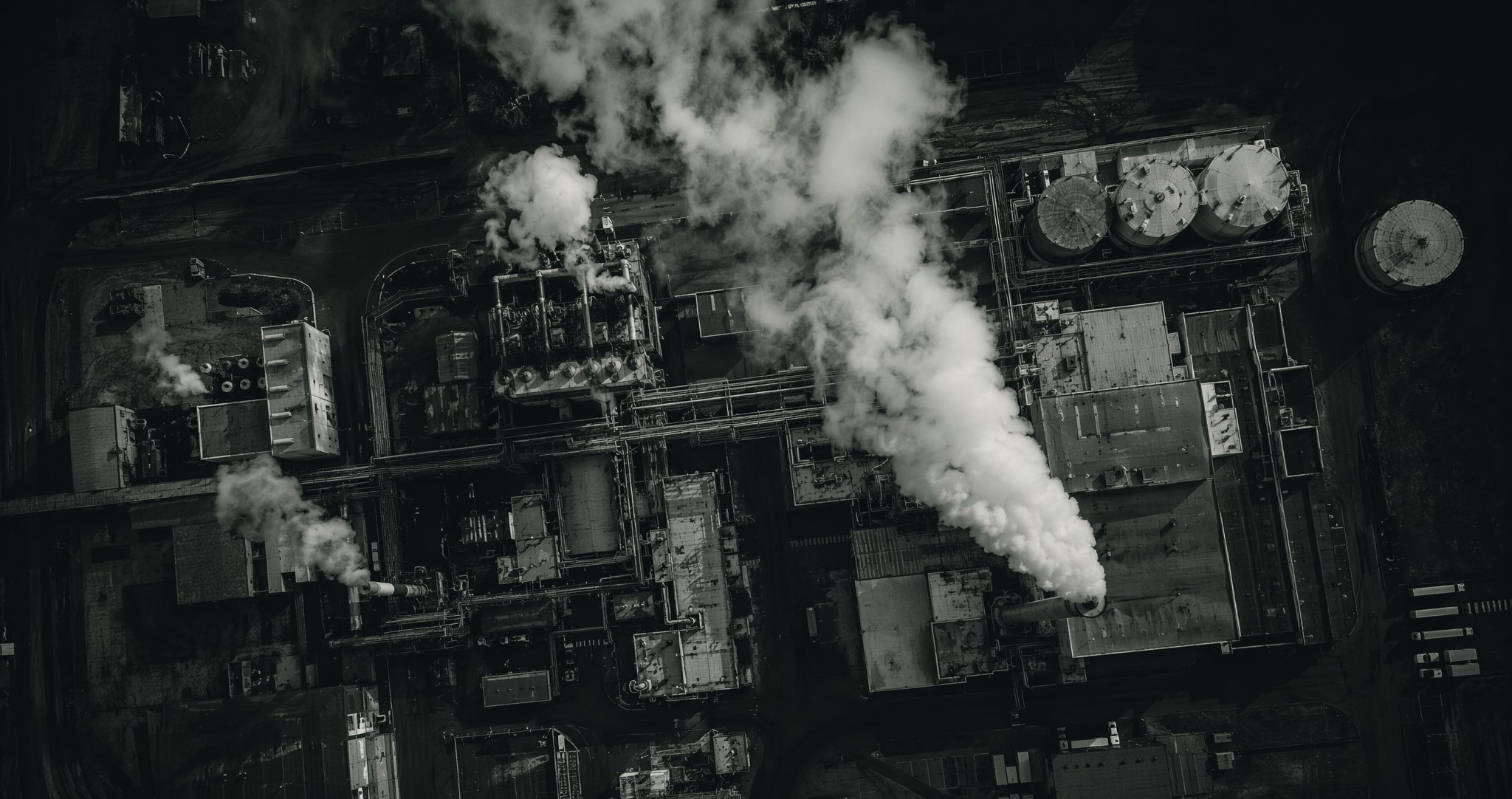 Aerial view of an industrial processing facility